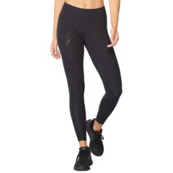 2XU Motion Mid-Rise Compression Damen Leggings Schwarz