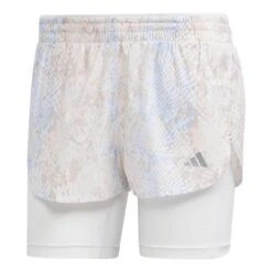 Adidas Run Fast 2in1 Damen Shorts Weiß/blau/rosa